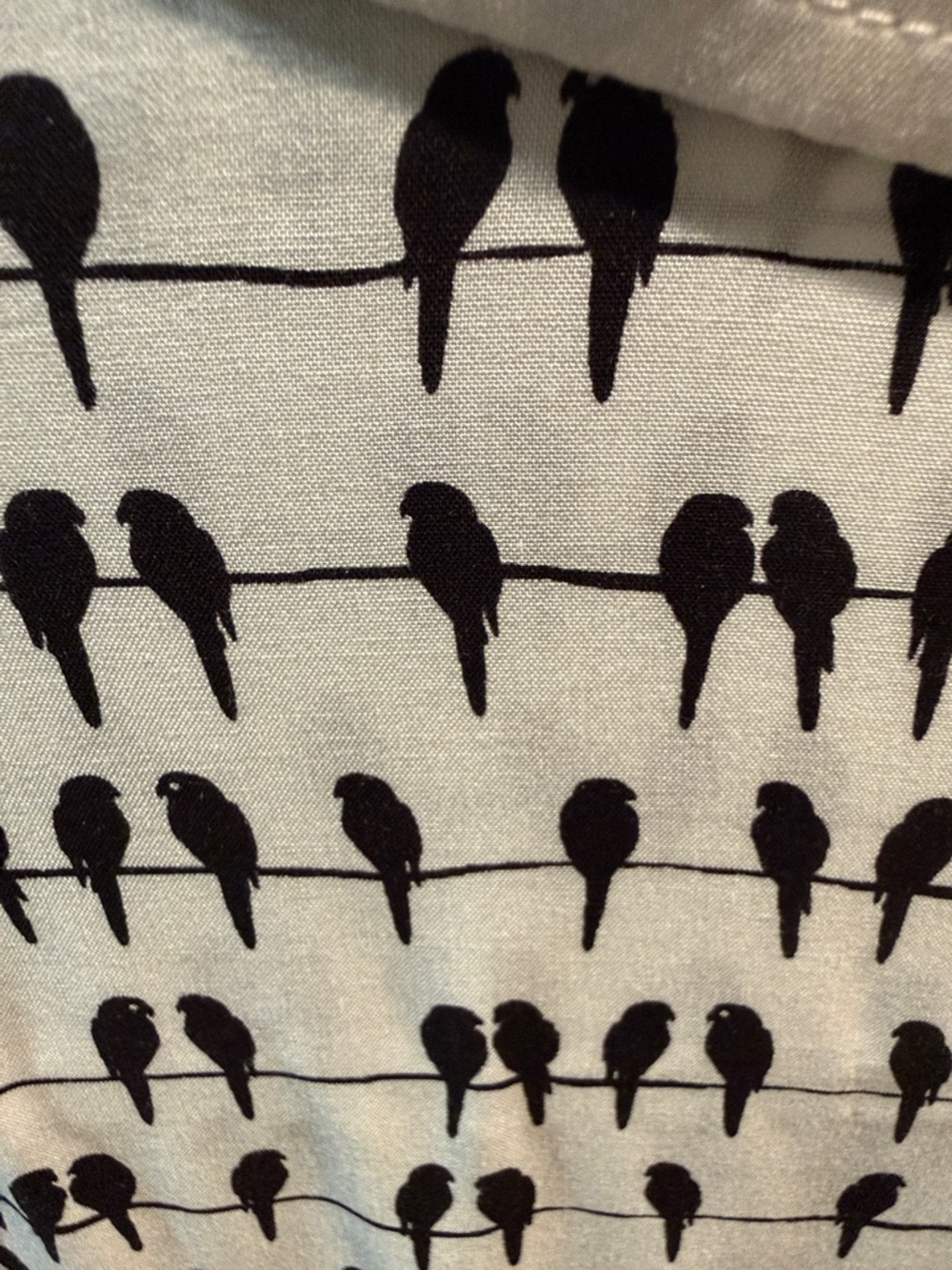 Jane and Delancey Black and White Bird-Print Button Shirt - Picture 4 of 5